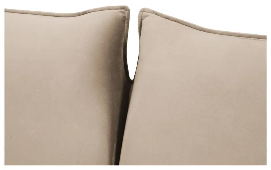 Divano letto in velluto beige 214 cm Vienna - Cosmopolitan Design