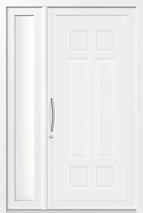 Portoncino d'ingresso Classic4 L 90 x H 210 cm in PVC bianco, apertura spingere a destra