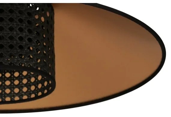 Duolla - Lampadario a sospensione con filo RIO RATTAN 1xE27/15W/230V diametro 45 cm nero/oro