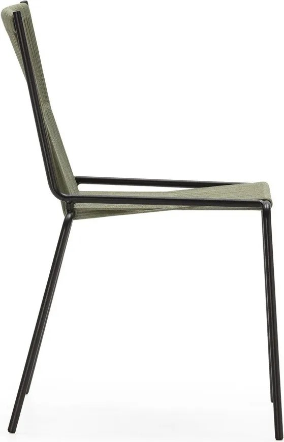 Sedie da pranzo in set verdi in metallo impilabili 2 pz Emily – Marckeric