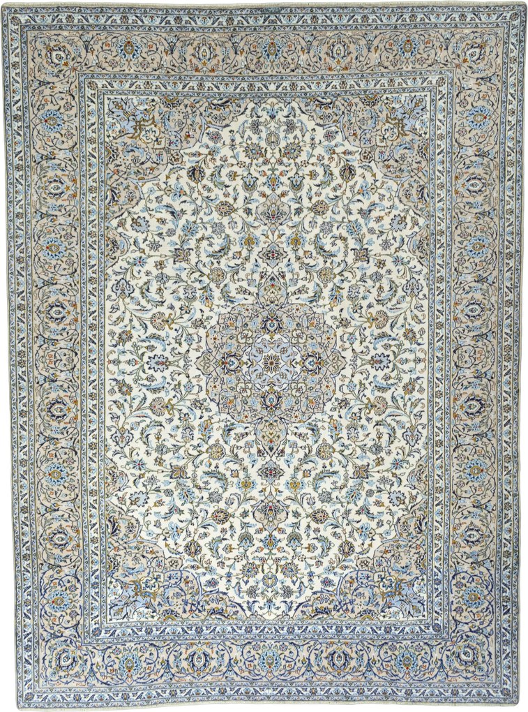 Kashan Tappeto persiano 390 x 290 Beige (Iran) Annodato A Mano