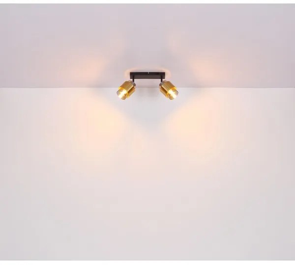 Globo 15560-2 - Faretto MILLEY 2xE27/40W/230V nero/ottone