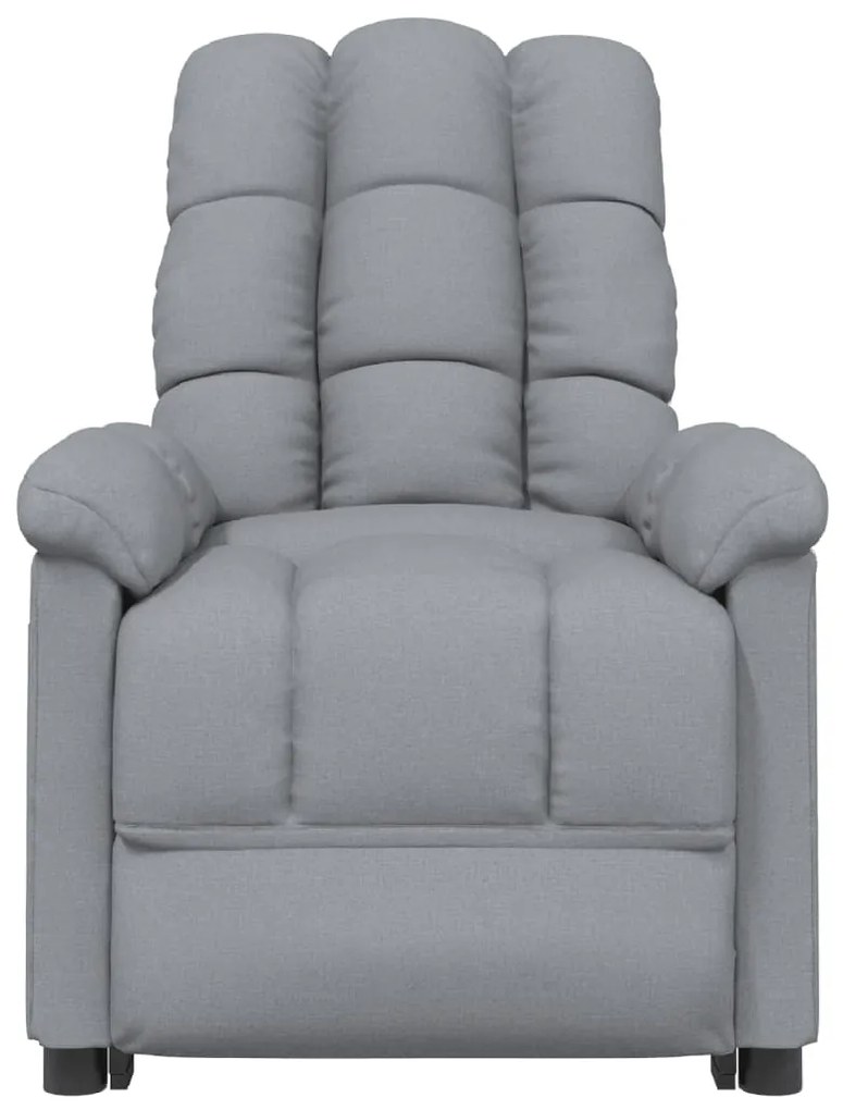 Poltrona reclinabile in tessuto grigio chiaro