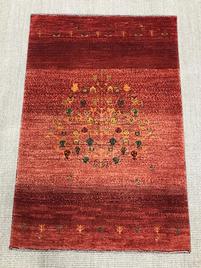 Loribaft Tappeto persiano 110x70 Rosso (Iran) Annodato A Mano