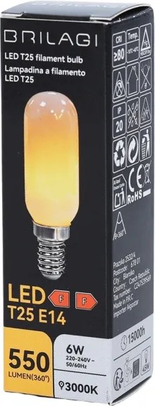 Lampadina LED a filamento T25 E14/6W/230V 3000K - BRILAGI