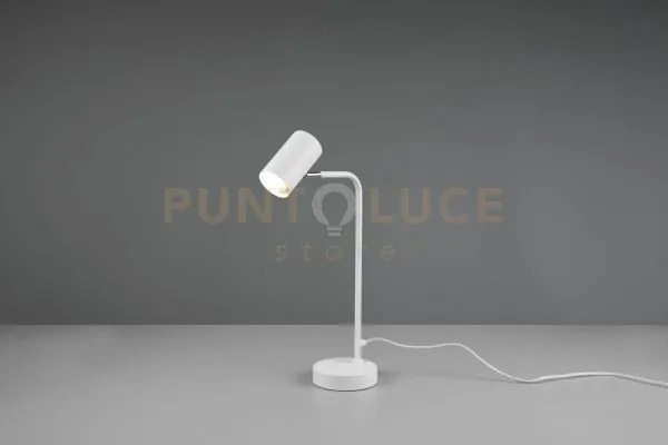 Marley lampada da tavolo spot cilindro bianca h. 45cm 1 luce attacc...