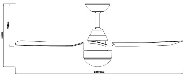 BAYSIDE 531016 - Ventilatore da soffitto MEGARA 2xE14/15W/230V bianco + TC
