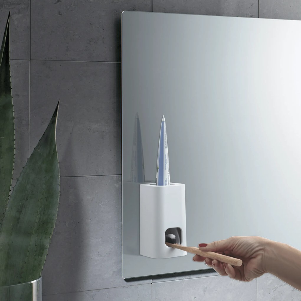 Portadispenser Per Dentifricio a Parete Gedy "Seventy" Bianco