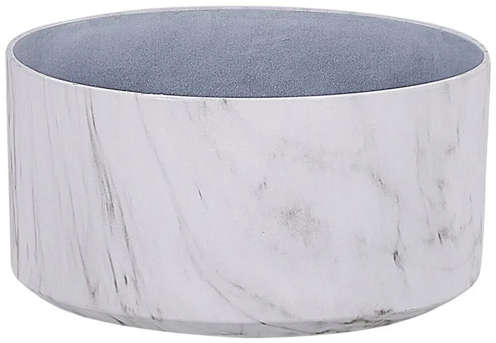 Vaso da fiori effetto marmo bianco ⌀43 cm VALTA Beliani