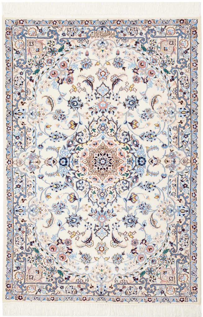 Nain Tappeto 120 x 90 Beige (Iran) Annodato A Mano