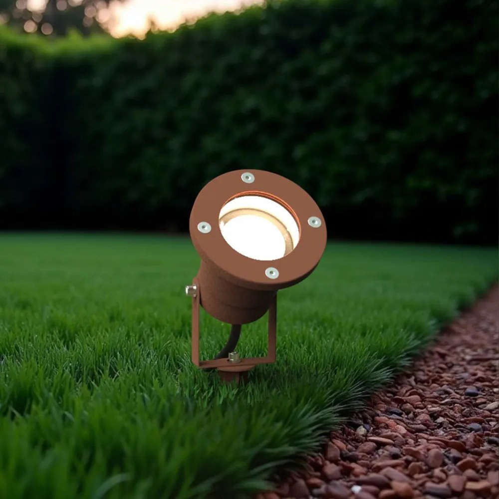 Faretto da Giardino con Picchetto GU10 - CORTEN Colore Corten