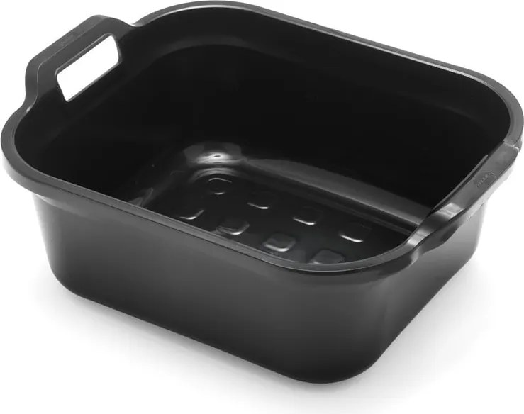 Lavorazione in plastica nera con due manici , 39 x 32 x 14 cm - Addis