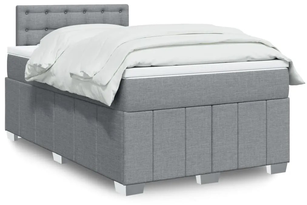 Giroletto A Molle Con Materasso Grigio Chiaro 120x200cm Tessuto /