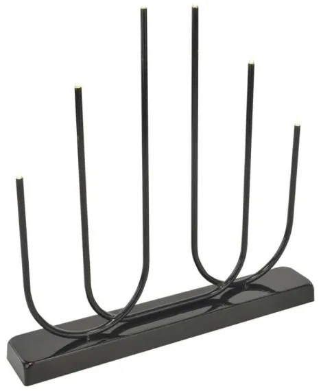 Portacandele natalizio a LED 6xLED/2xAA nero