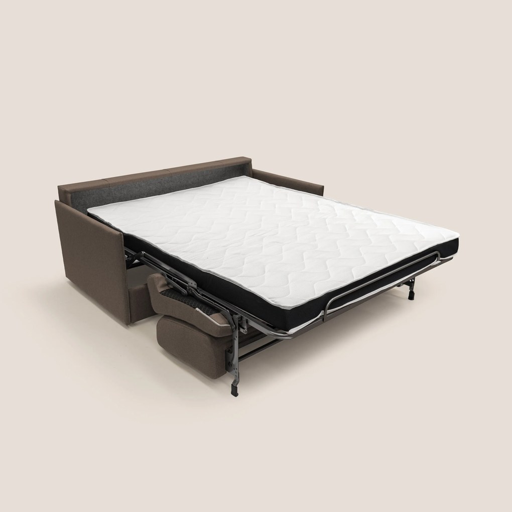 Evans Divano letto matrimoniale in tessuto impermeabile T13 marrone