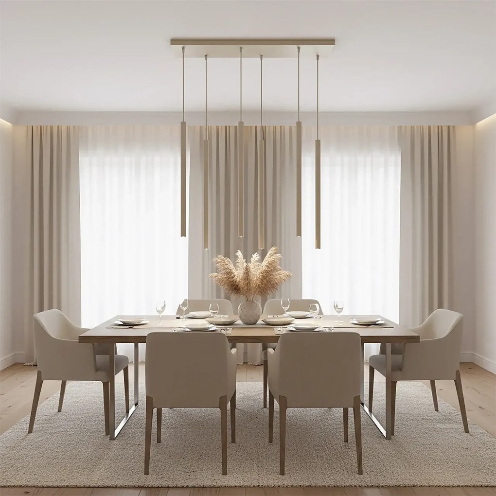 Lampadario a Sospensione in Acciaio SELTER 6 Mokka 6xG9