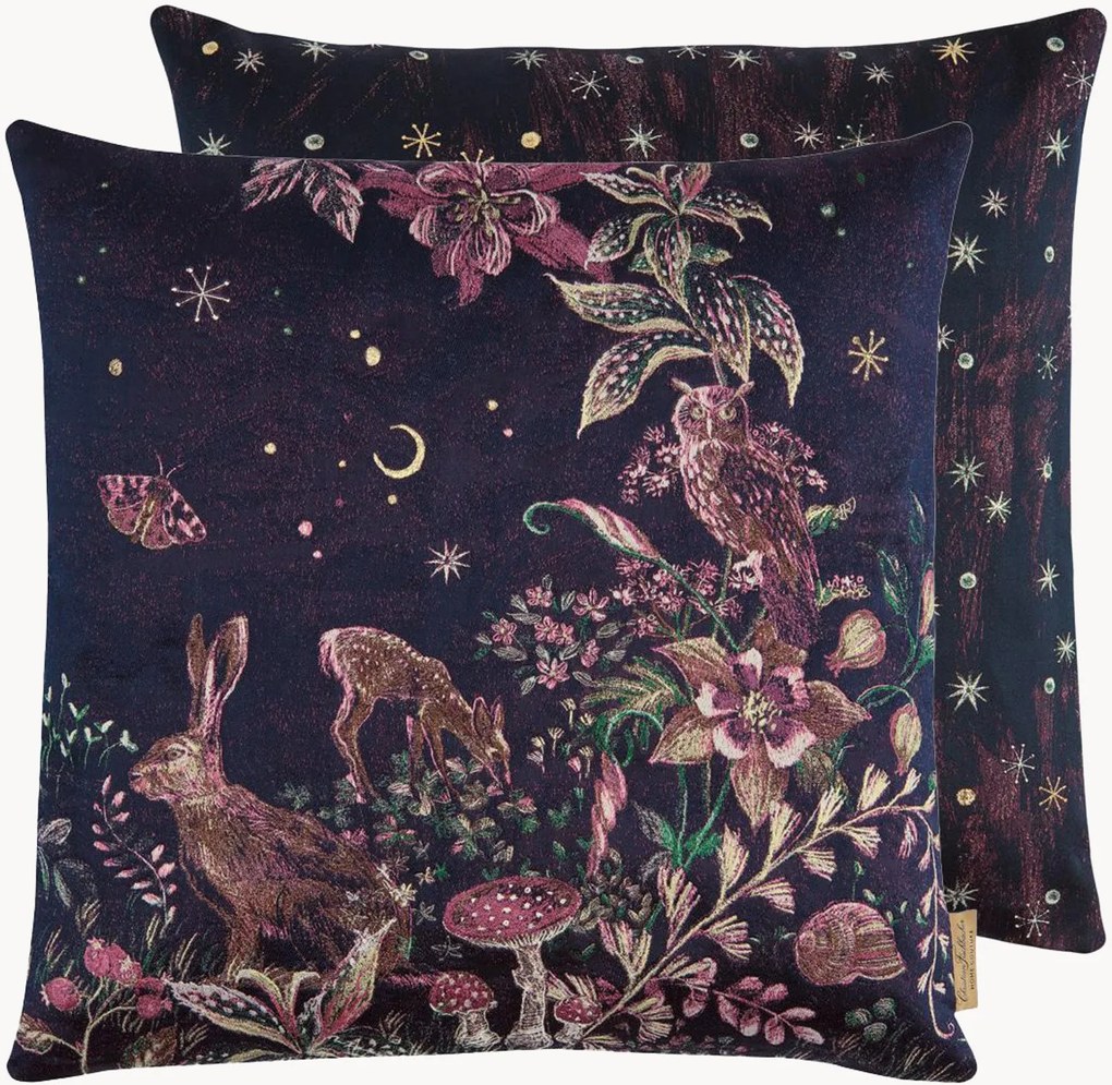 Copricuscino reversibile in jacquard Magic Forest