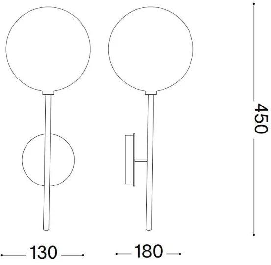 Ideal Lux - Applique a LED EQUINOXE 1xG4/2W/230V ottone/limpido