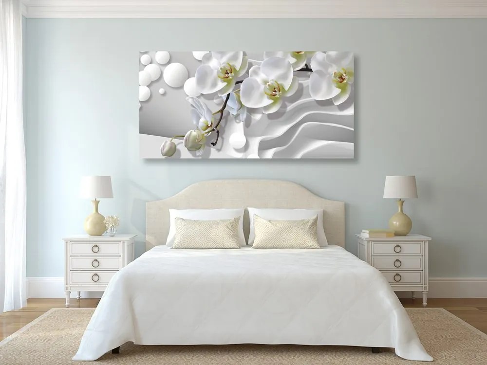 Quadro su tela – Orchidea su sfondo astratto