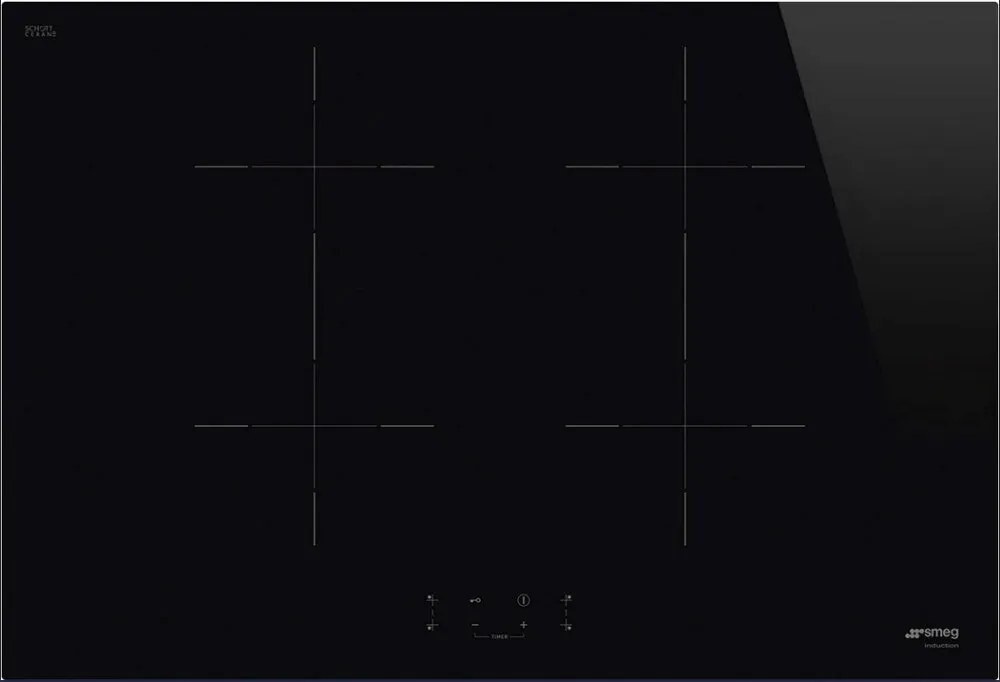Piano Cottura a Induzione Smeg 70 cm - Vetroceramica Nero, 4 Zone Booster