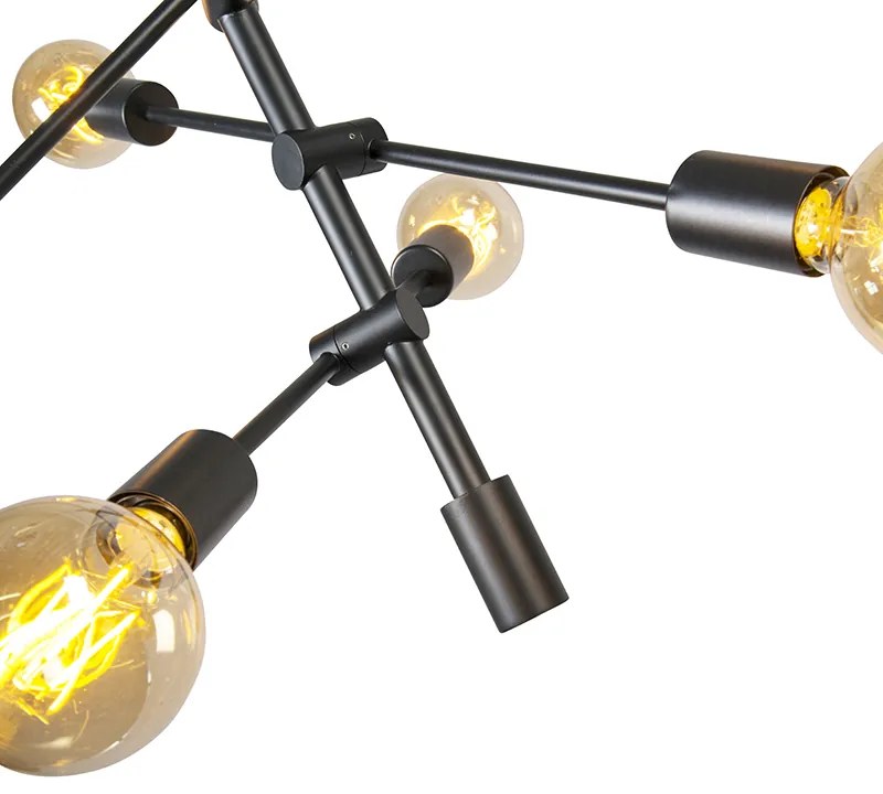 Lampada a sospensione industriale nera 6 luci - Sydney