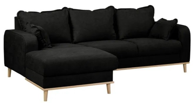 Divano angolare nero (angolo sinistro) Beata - Ropez