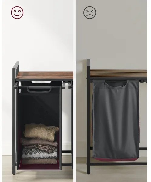 Cesto portabiancheria REX marrone/grigio