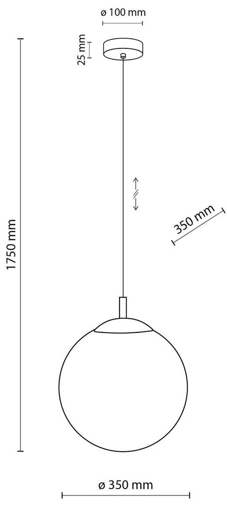 TK Lighting Lampada a sospensione Esme, vetro opalino, 1 luce, Ø 35 cm