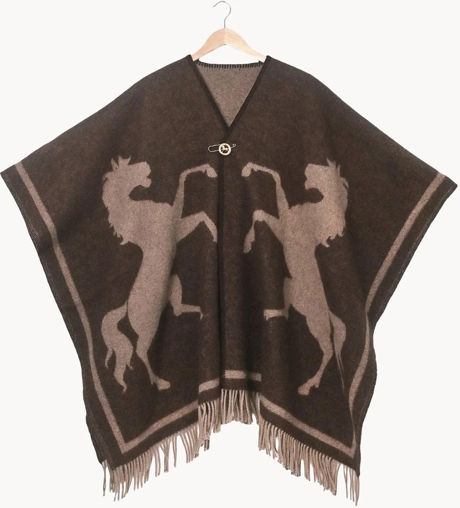Poncho in lana Horses