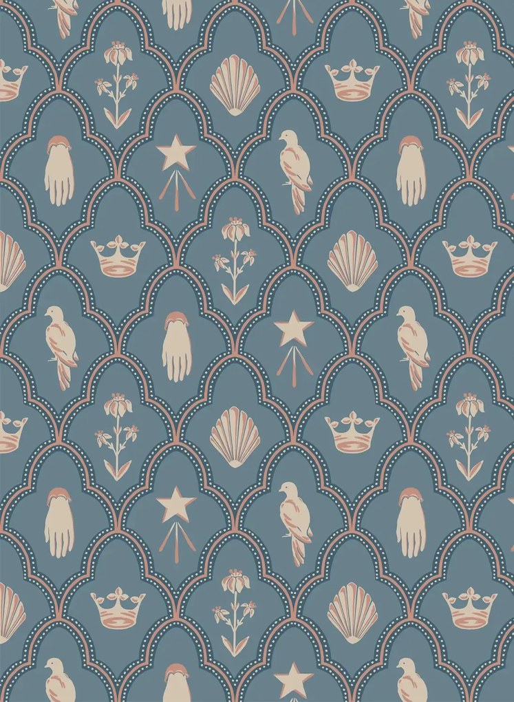 Sandberg Tapete Turtledove Barn - Indigo Blue