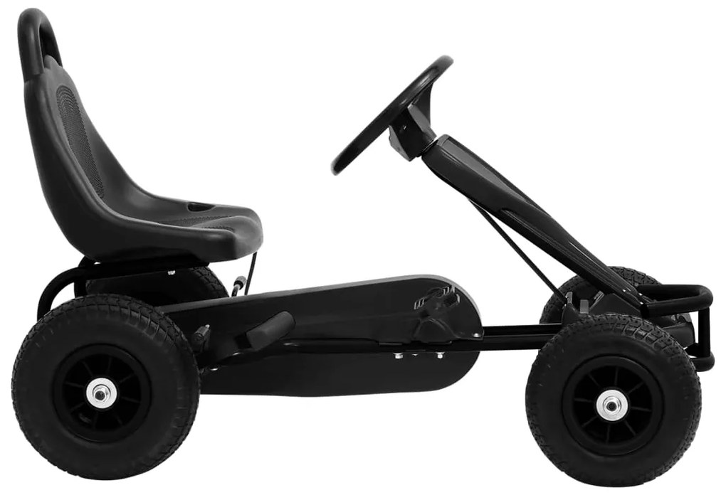 Go Kart a Pedali con Pneumatici, Nero