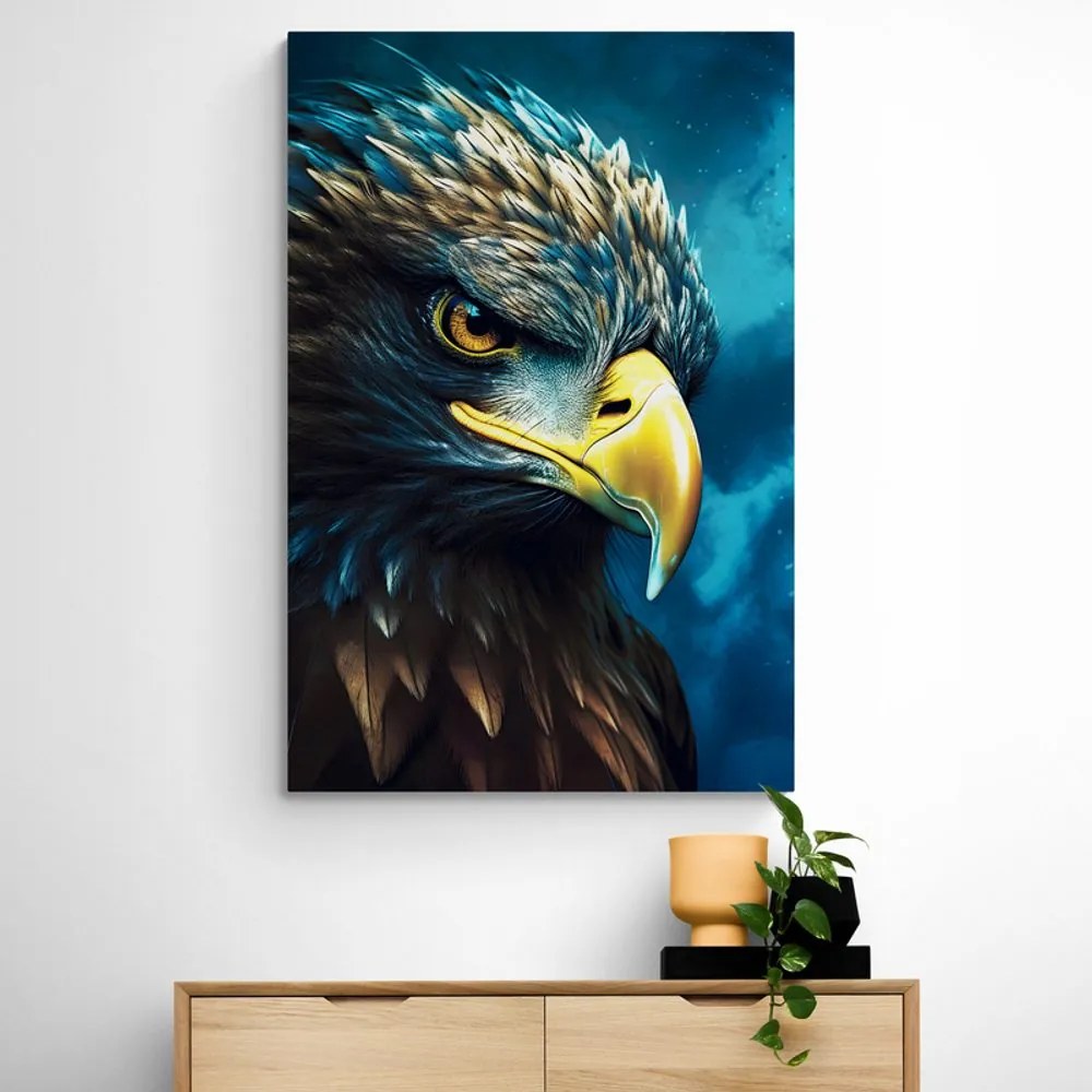 Stampa su tela – Aquila blu-oro