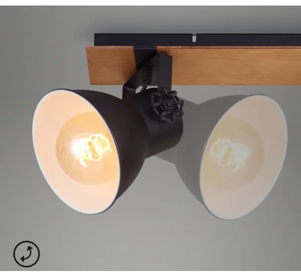 Briloner 2742-035 - Faretto SPOTLIGHT 3xE27/40W/230V nero/marrone