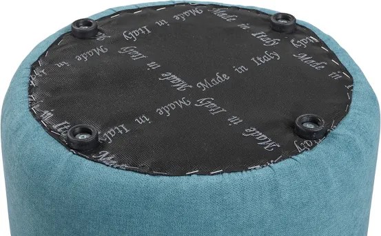 Pouf Tondo Dante D 40 cm in Tessuto Antimacchia Turchese