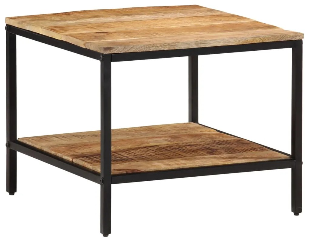Tavolino Da Salotto 55x55x45 Cm Legno Massello Di Mango Grezzo /