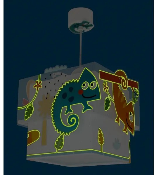 Dalber 63312 - Lampadario per bambini HAPPY JUNGLE 1xE27/15W/230V