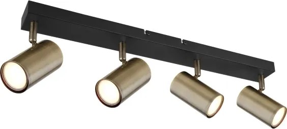 Globo 57911-4M - Faretto ROBBY 4xGU10/35W/230V nero/ottone