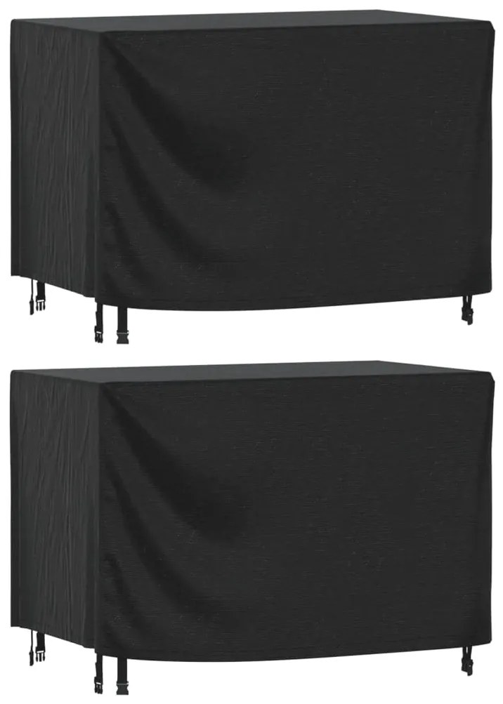 Copri Mobili Giardino 2pz Nera 140x70x90 Cm Impermeabile 420d /
