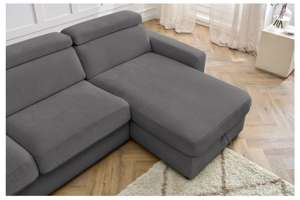 Divano angolare in grigio scuro allungabile (con composizione variabile) Monaco – Bobochic Paris