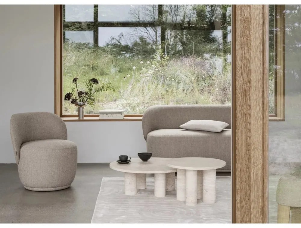 Tavolino rotondo in pietra beige ø 75 cm Volos - Blomus