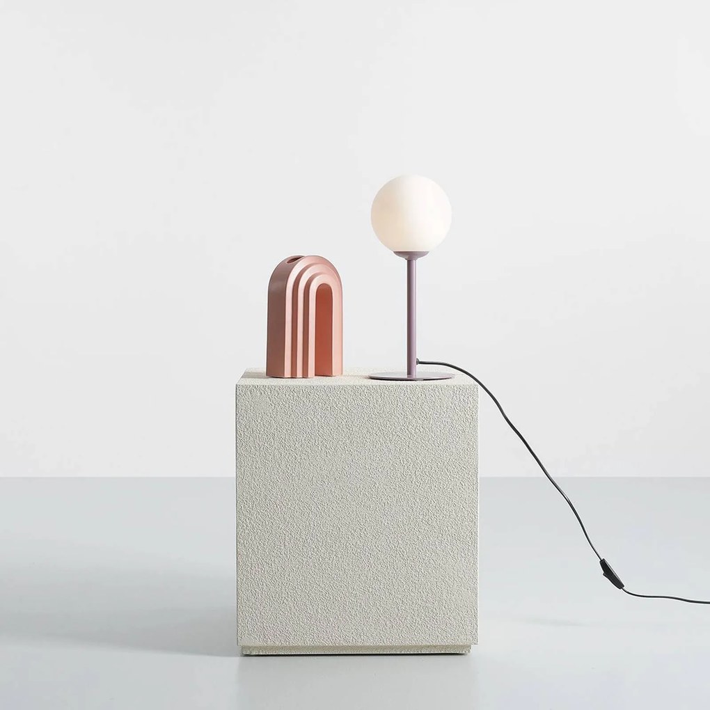ALDEX Lampada da tavolo Joel, altezza 35 cm, lilla/bianco
