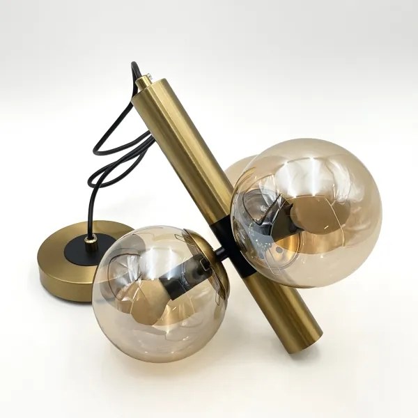 Lampadario a sospensione con filo ROLLO 3xE14/5W/230V oro/fumé beige