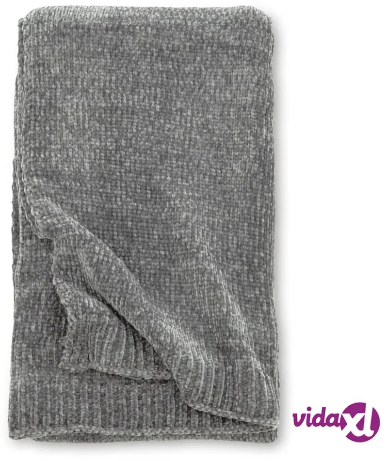 Venture Home Coperta Ally 170x130 cm in Poliestere Grigio Scuro