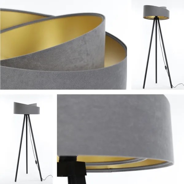 Lampada da terra GALAXY 1xE27/60W/230V grigio/wenge