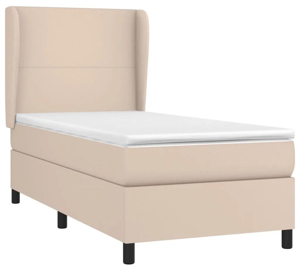 Giroletto a molle con materasso cappuccino 90x200 cm similpelle