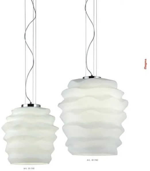 Redo 01-1141 - Lampada sospesa a cavo MAGMA 1xE27/42W/230V Ø 30 cm cromo lucido/bianco