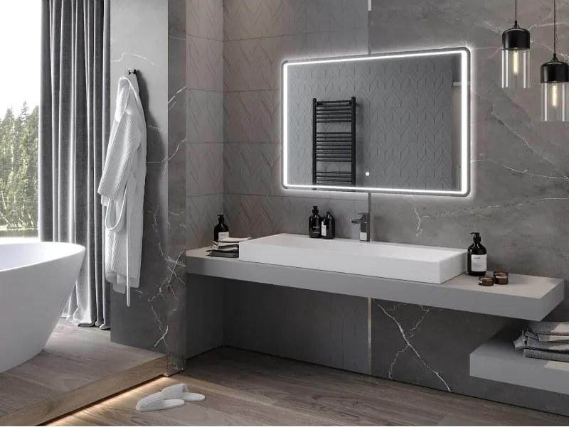 Mexen Zusa specchio da bagno retroilluminato 120 x 80 cm, LED 6000K, antiappannamento - 9808-120-080-611-00