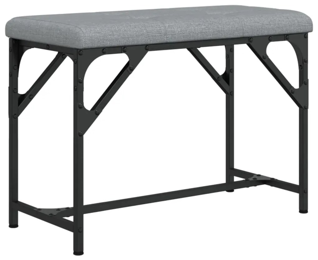 Panca da pranzo grigio chiaro 62x32x45 cm in acciaio e tessuto