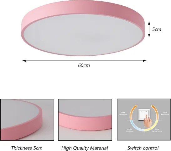 Brilagi - Plafoniera LED POOL LED/60W/230V 3000/4000/6000K 60 cm rosa