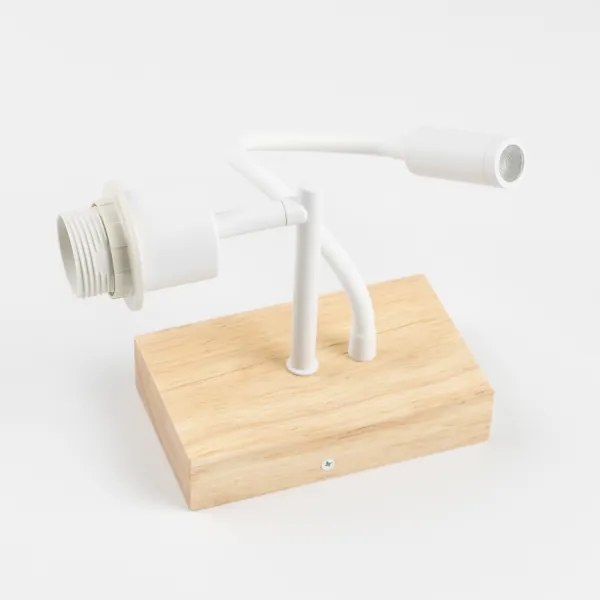 Brilagi - LED Lampada flessibile da muro NUBILA WOOD 1xE27/25W/230V + LED/3W quercia/bianco